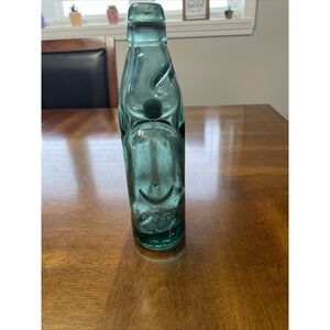 Codd Neck Glass Bottle Stopper Vintage Aqua Green Marble Tayebi MFG Co New York